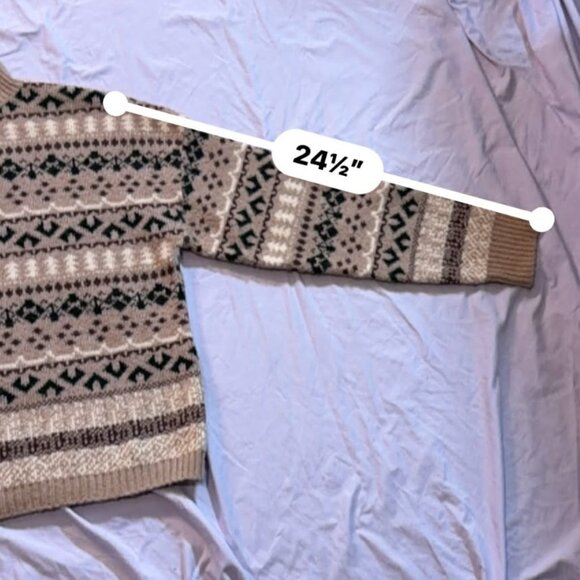 Chloe & Jasmine brand Long Sleeve Mockneck Turtleneck Sweater, Brown/Beige LARGE - Picture 8 of 8